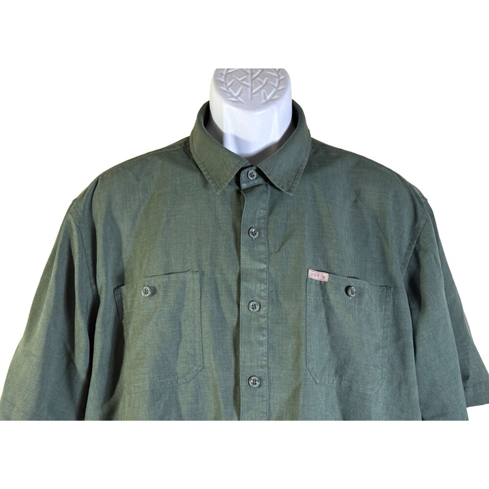 ORVIS Men's Short Sleeve Button Down Outdoor Shirt Green Large - Picture 2 of 5
